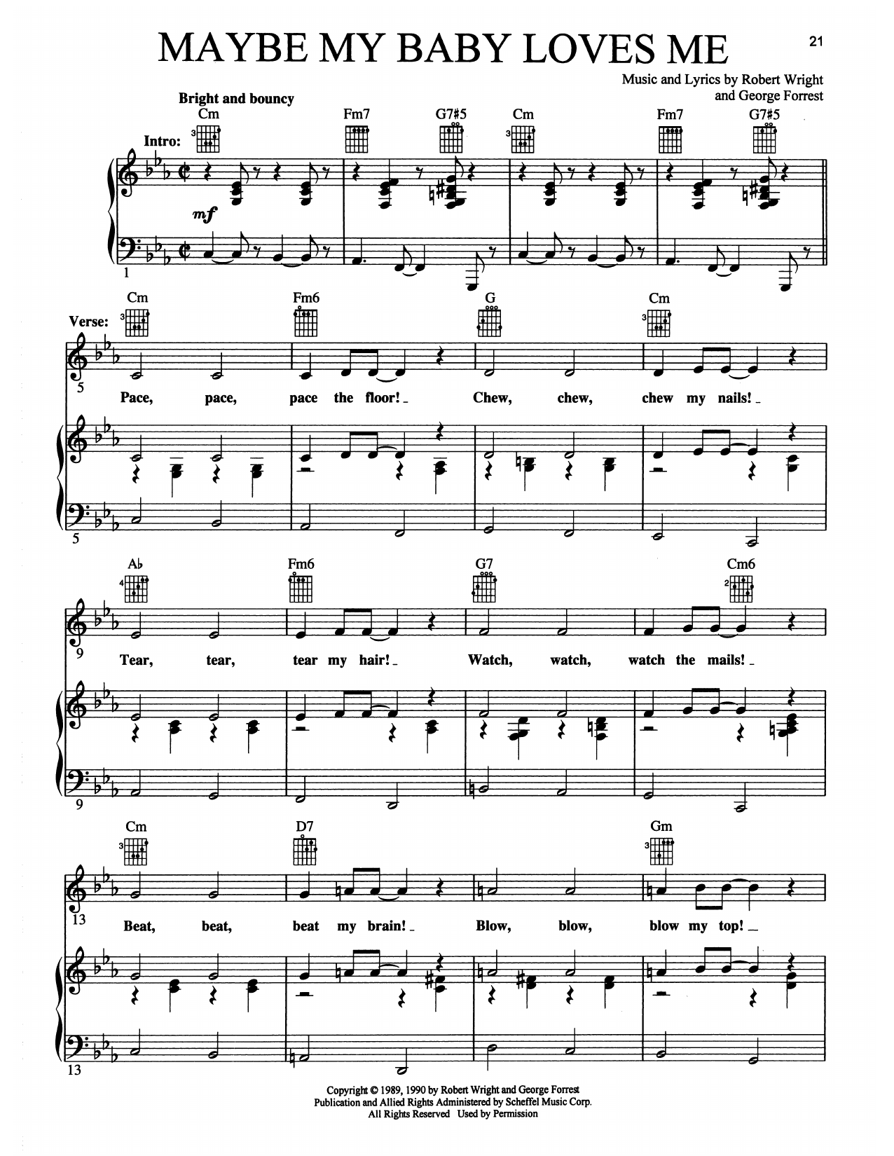 Maury Yeston Maybe My Baby Loves Me (from Grand Hotel: The Musical) Sheet Music Notes & Chords for Piano, Vocal & Guitar (Right-Hand Melody) - Download or Print PDF