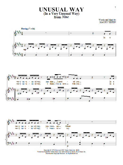 Maury Yeston Unusual Way Sheet Music Notes & Chords for Flute - Download or Print PDF