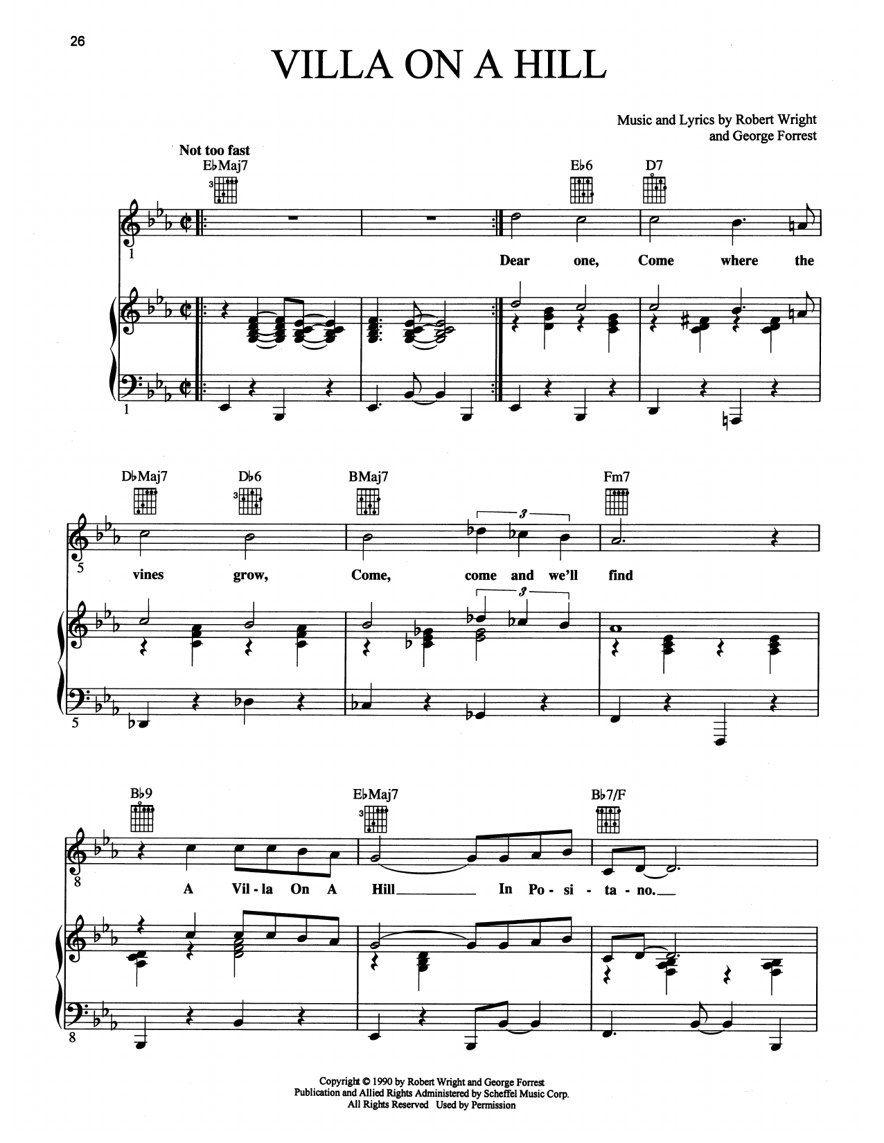 Maury Yeston Villa On A Hill (from Grand Hotel: The Musical) Sheet Music Notes & Chords for Piano, Vocal & Guitar (Right-Hand Melody) - Download or Print PDF
