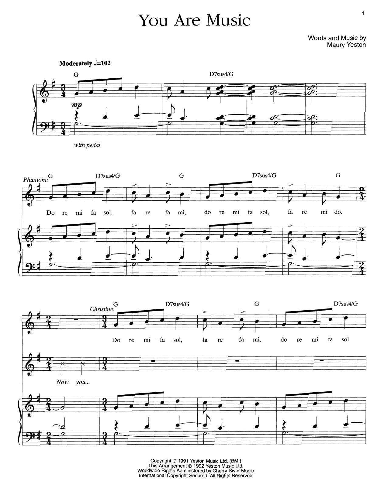 Maury Yeston You Are Music Sheet Music Notes & Chords for Piano & Vocal - Download or Print PDF