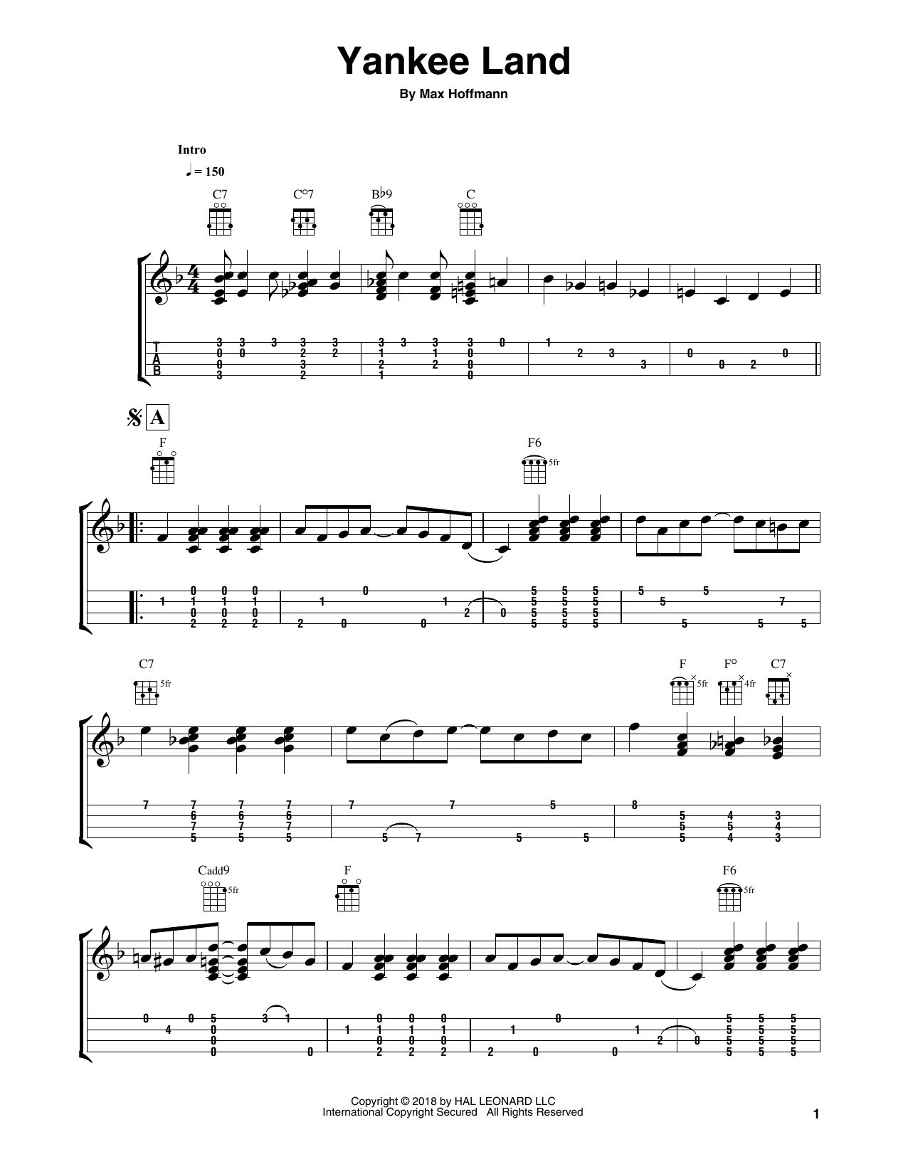 Fred Sokolow Yankee Land Sheet Music Notes & Chords for Ukulele - Download or Print PDF