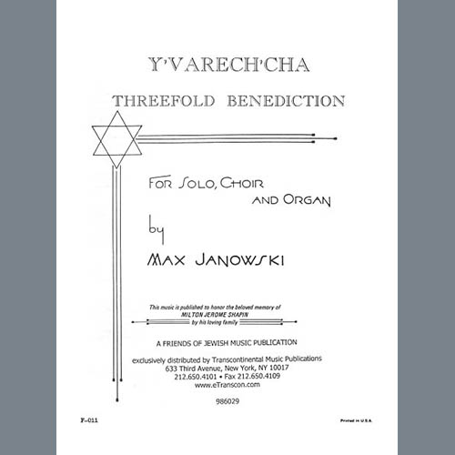 Max Janowski, Y'varech'cha (Threefold Benediction), SATB Choir