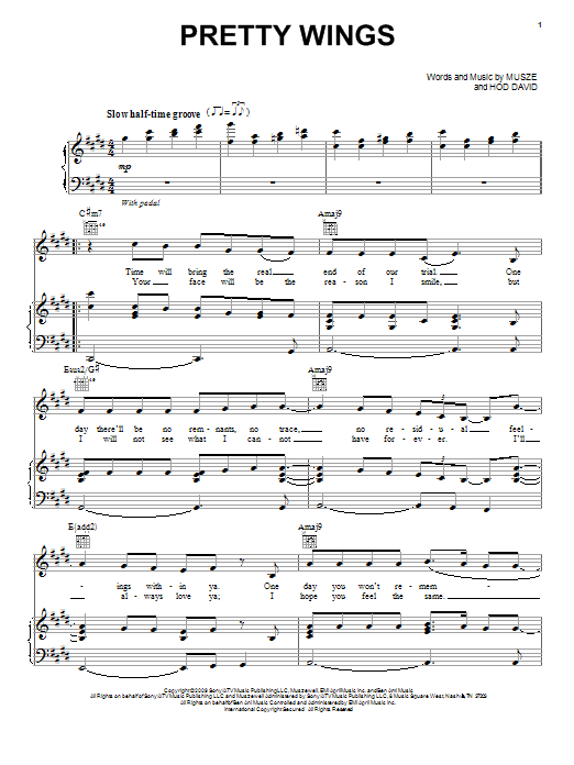 Maxwell Pretty Wings Sheet Music Notes & Chords for Piano, Vocal & Guitar (Right-Hand Melody) - Download or Print PDF