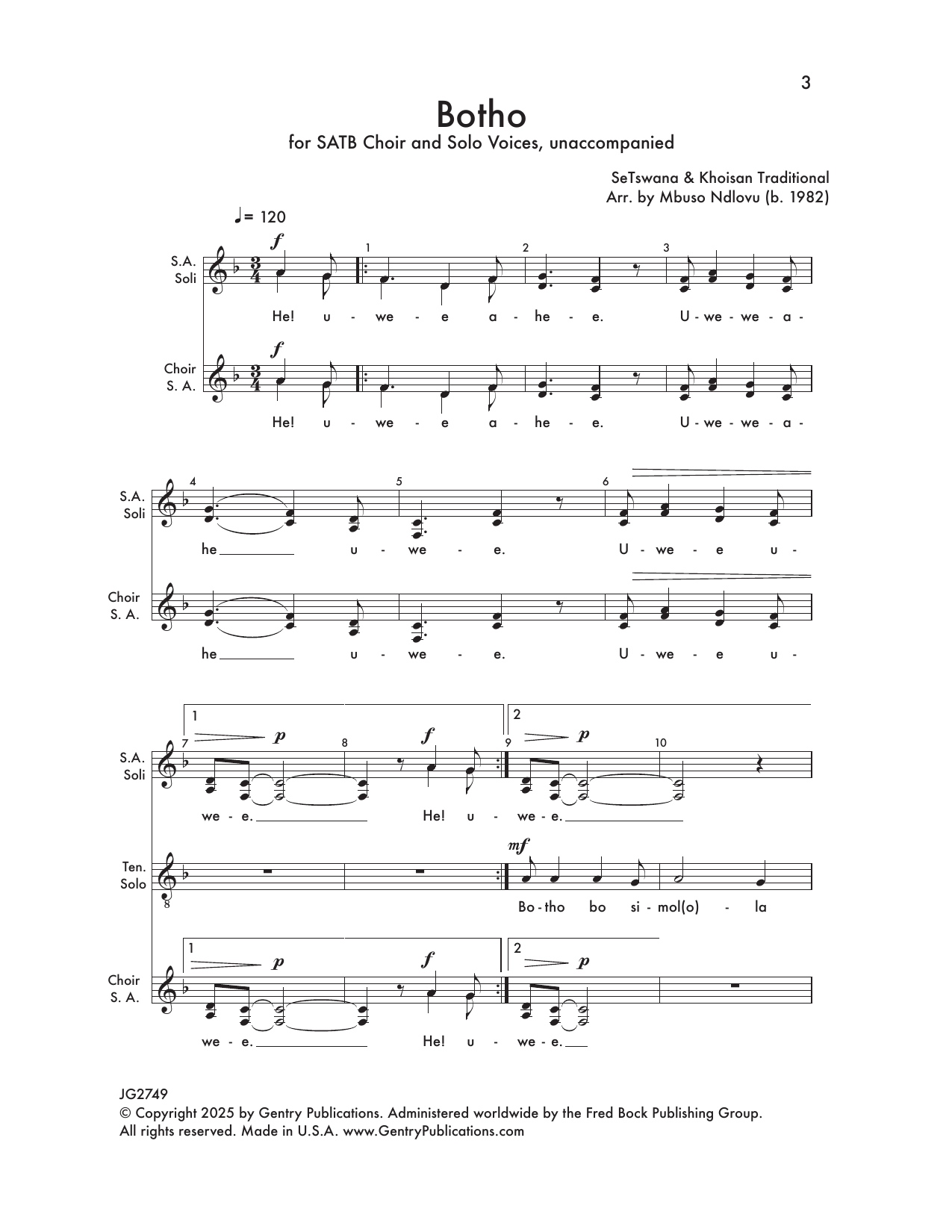Mbuso Ndluvo Botho Sheet Music Notes & Chords for SATB Choir - Download or Print PDF