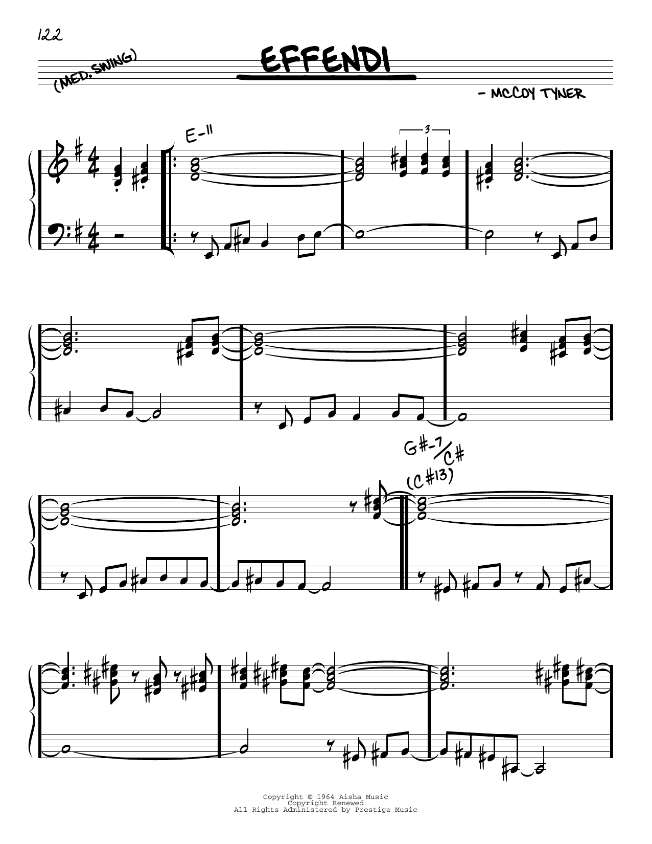 McCoy Tyner Effendi Sheet Music Notes & Chords for Real Book – Melody & Chords - Download or Print PDF