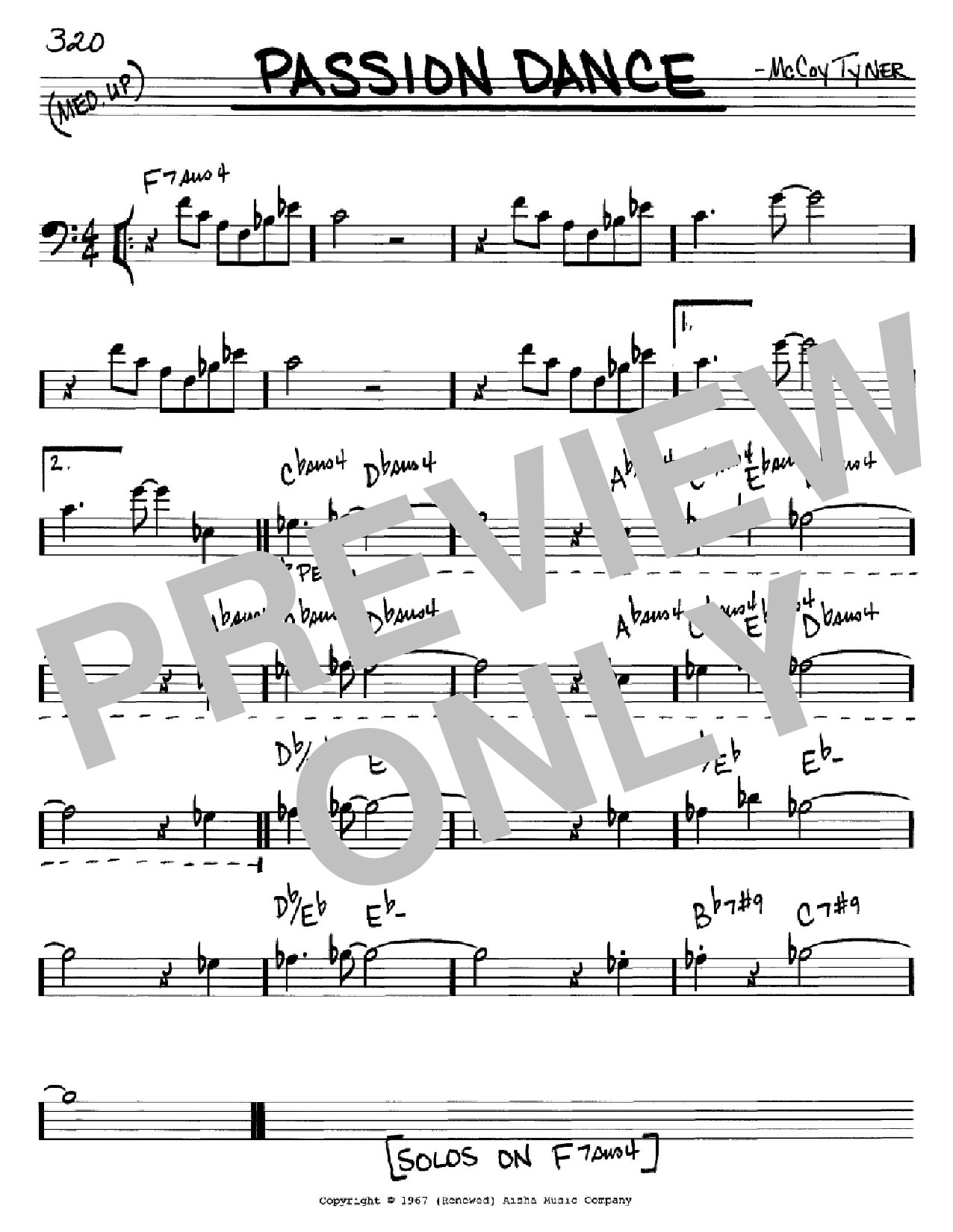 McCoy Tyner Passion Dance Sheet Music Notes & Chords for Real Book – Melody & Chords – Bb Instruments - Download or Print PDF
