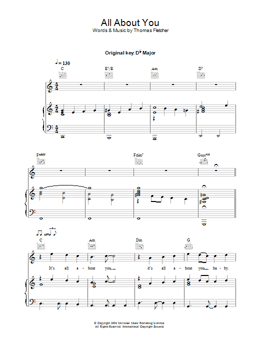 McFly All About You Sheet Music Notes & Chords for Violin - Download or Print PDF