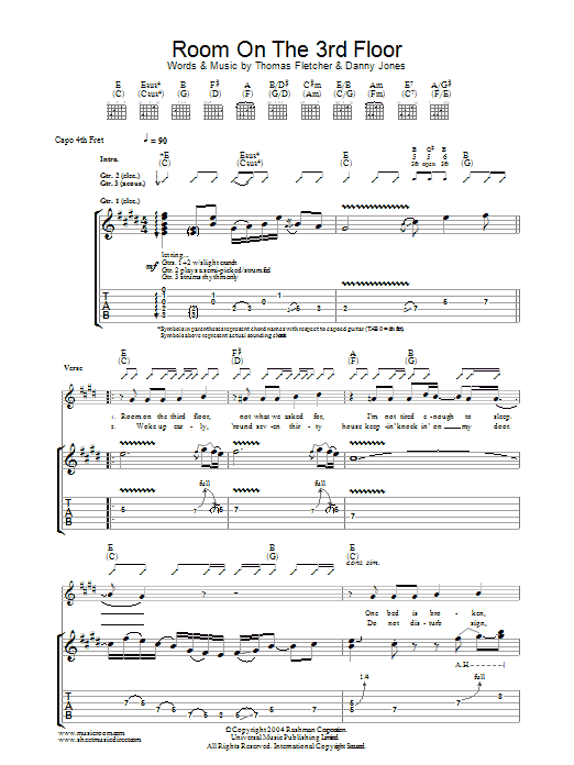 McFly Room On The 3rd Floor Sheet Music Notes & Chords for Keyboard - Download or Print PDF
