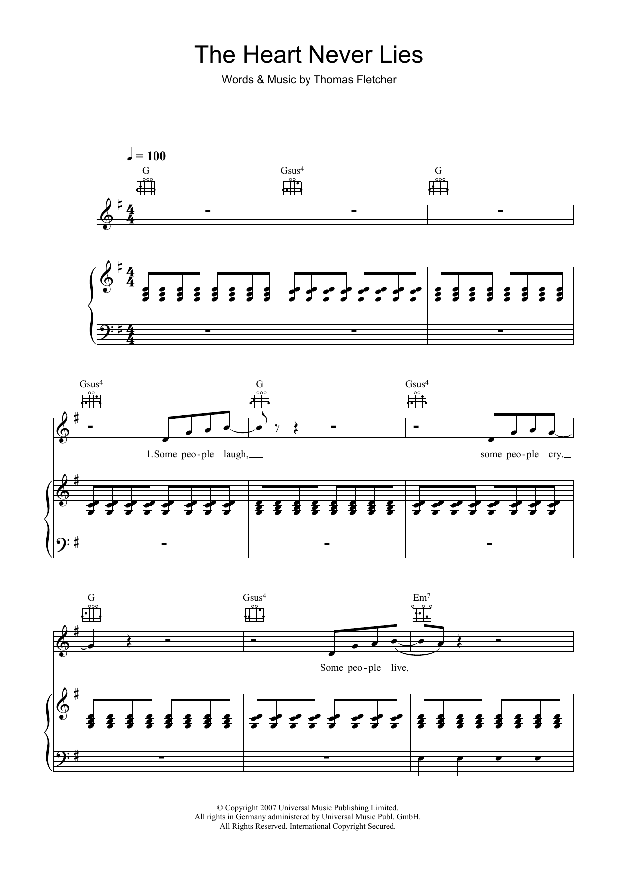 McFly The Heart Never Lies Sheet Music Notes & Chords for Beginner Piano - Download or Print PDF