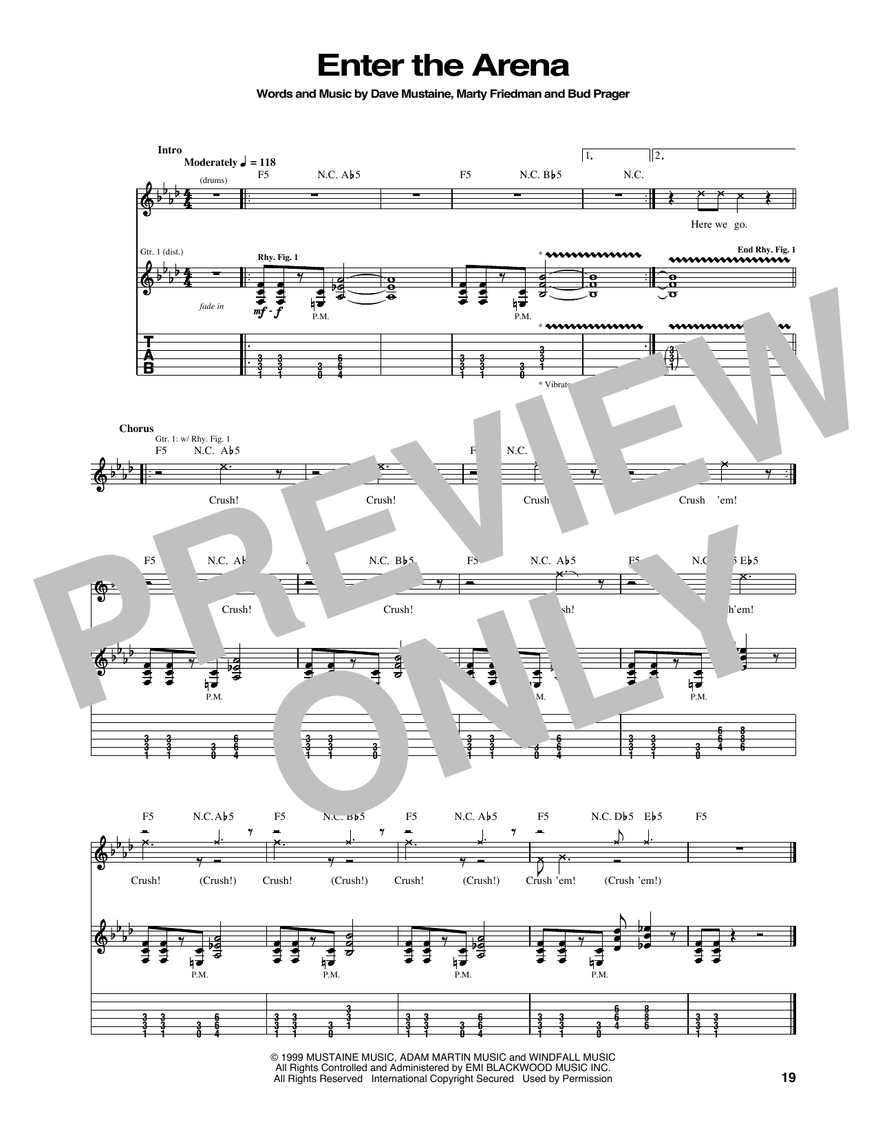 Megadeth Enter The Arena Sheet Music Notes & Chords for Guitar Tab - Download or Print PDF