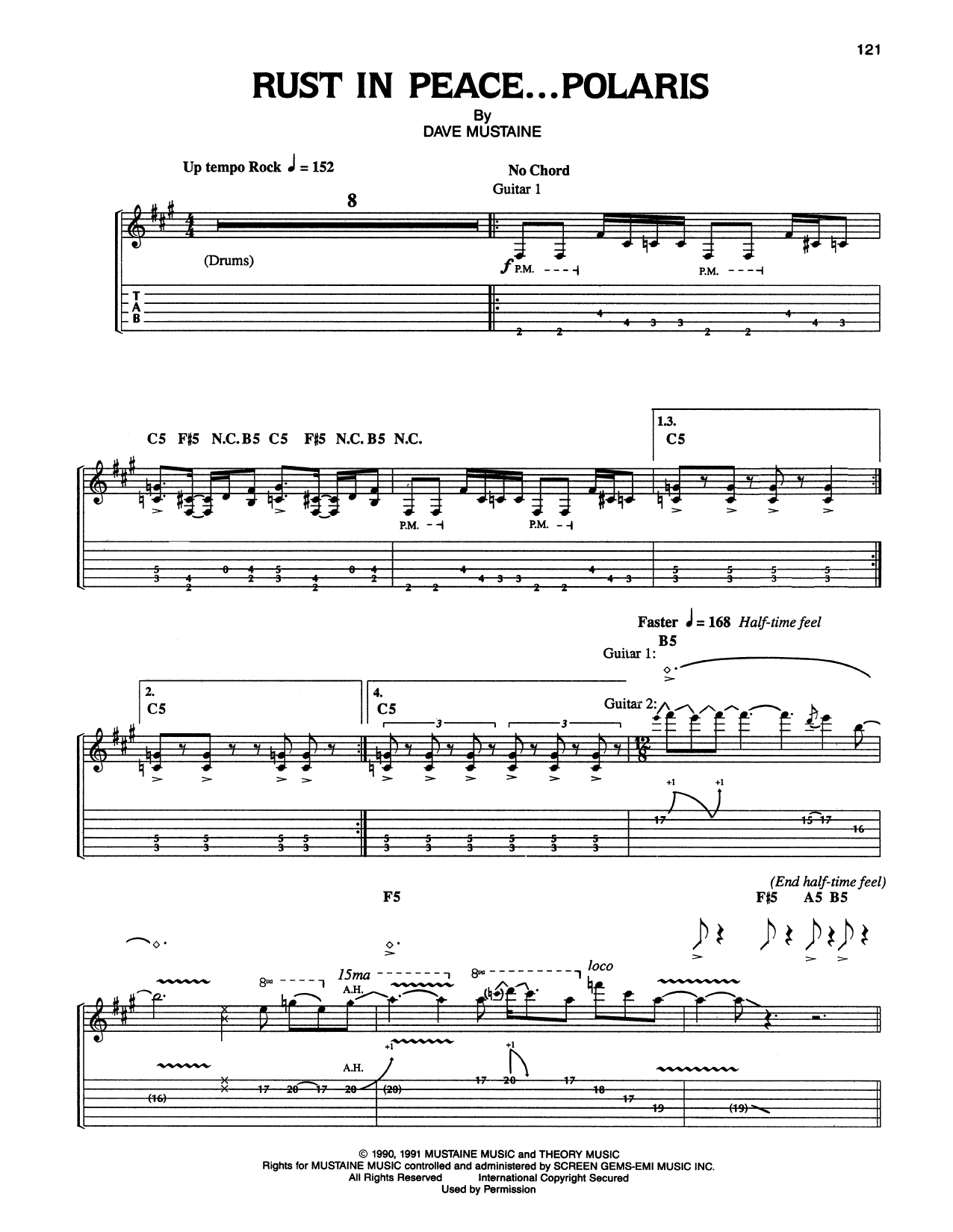 Megadeth Rust In Peace...Polaris Sheet Music Notes & Chords for Guitar Tab - Download or Print PDF