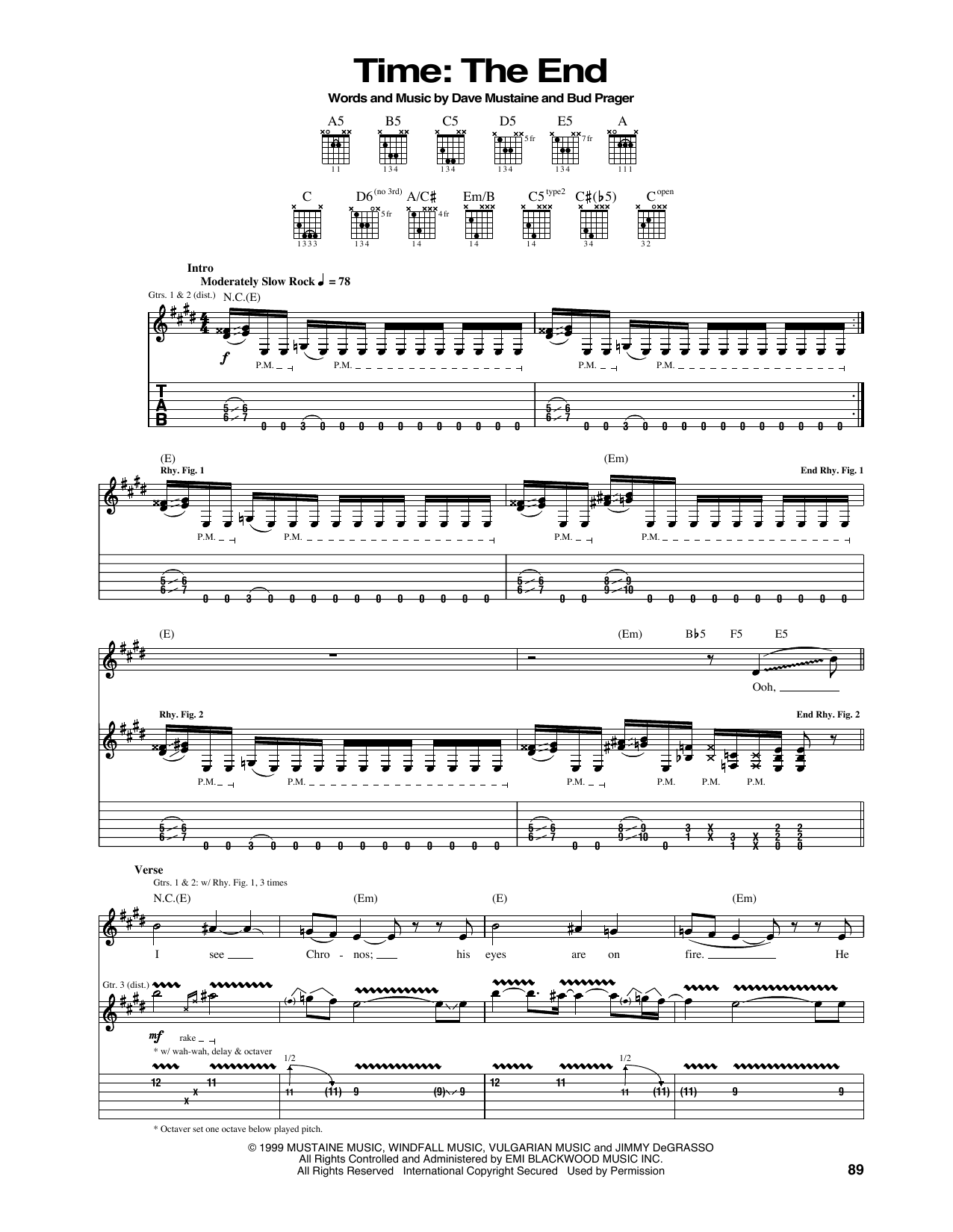 Megadeth Time: The End Sheet Music Notes & Chords for Guitar Tab - Download or Print PDF