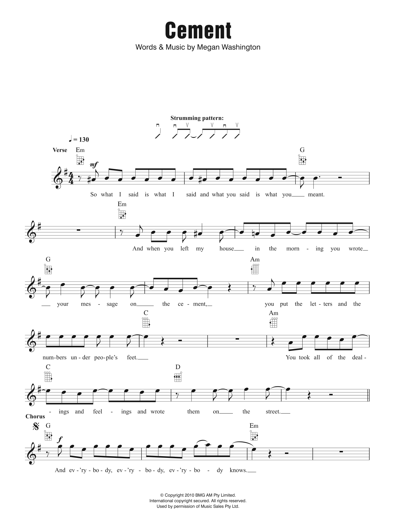 Washington Cement Sheet Music Notes & Chords for Ukulele - Download or Print PDF Washington Cement Sheet Music Notes & Chords for Ukulele - Download or Print PDF