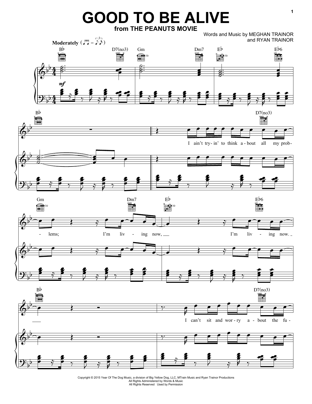 Meghan Trainor Good To Be Alive Sheet Music Notes & Chords for Easy Piano - Download or Print PDF