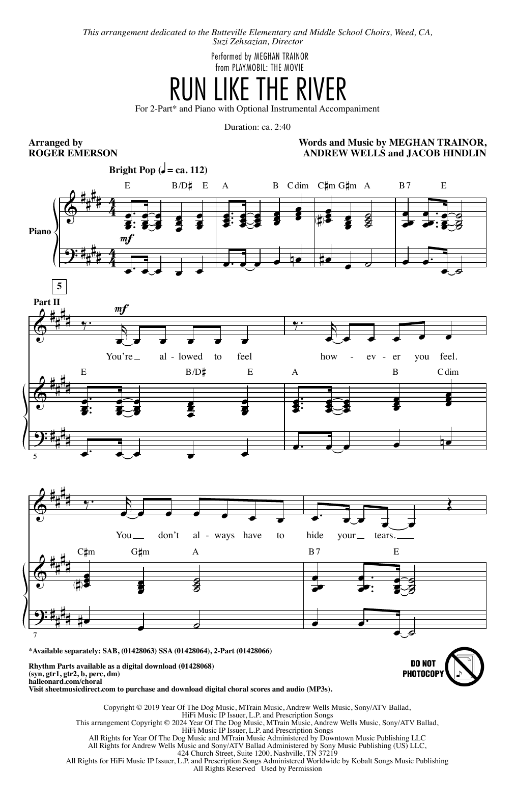 Meghan Trainor Run Like The River (arr. Roger Emerson) Sheet Music Notes & Chords for SSA Choir - Download or Print PDF