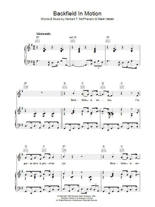 Mel & Tim Backfield In Motion Sheet Music Notes & Chords for Piano, Vocal & Guitar - Download or Print PDF