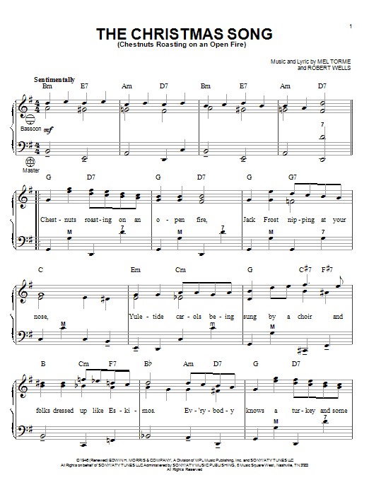 Mel Torme The Christmas Song Sheet Music Notes & Chords for Accordion - Download or Print PDF