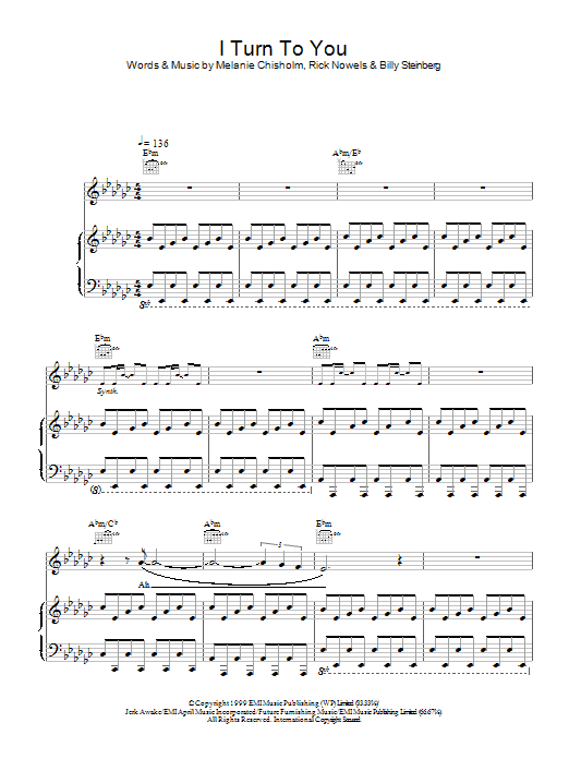 Melanie C I Turn To You Sheet Music Notes & Chords for Lead Sheet / Fake Book - Download or Print PDF