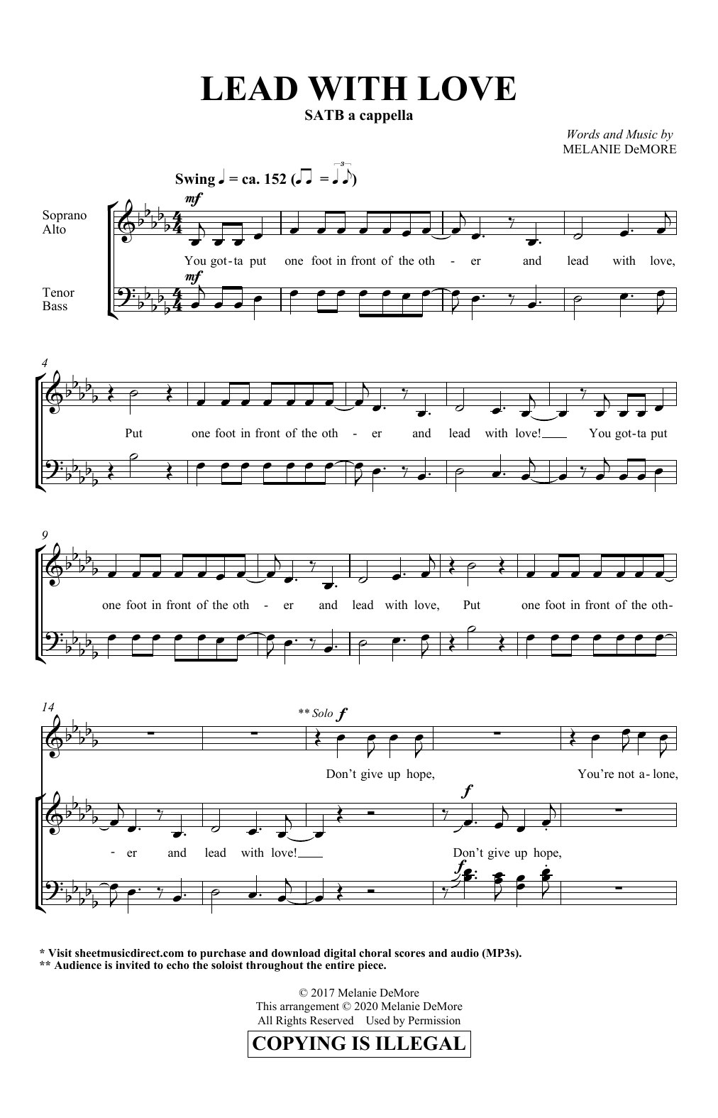 Melanie DeMore Lead With Love Sheet Music Notes & Chords for SATB Choir - Download or Print PDF