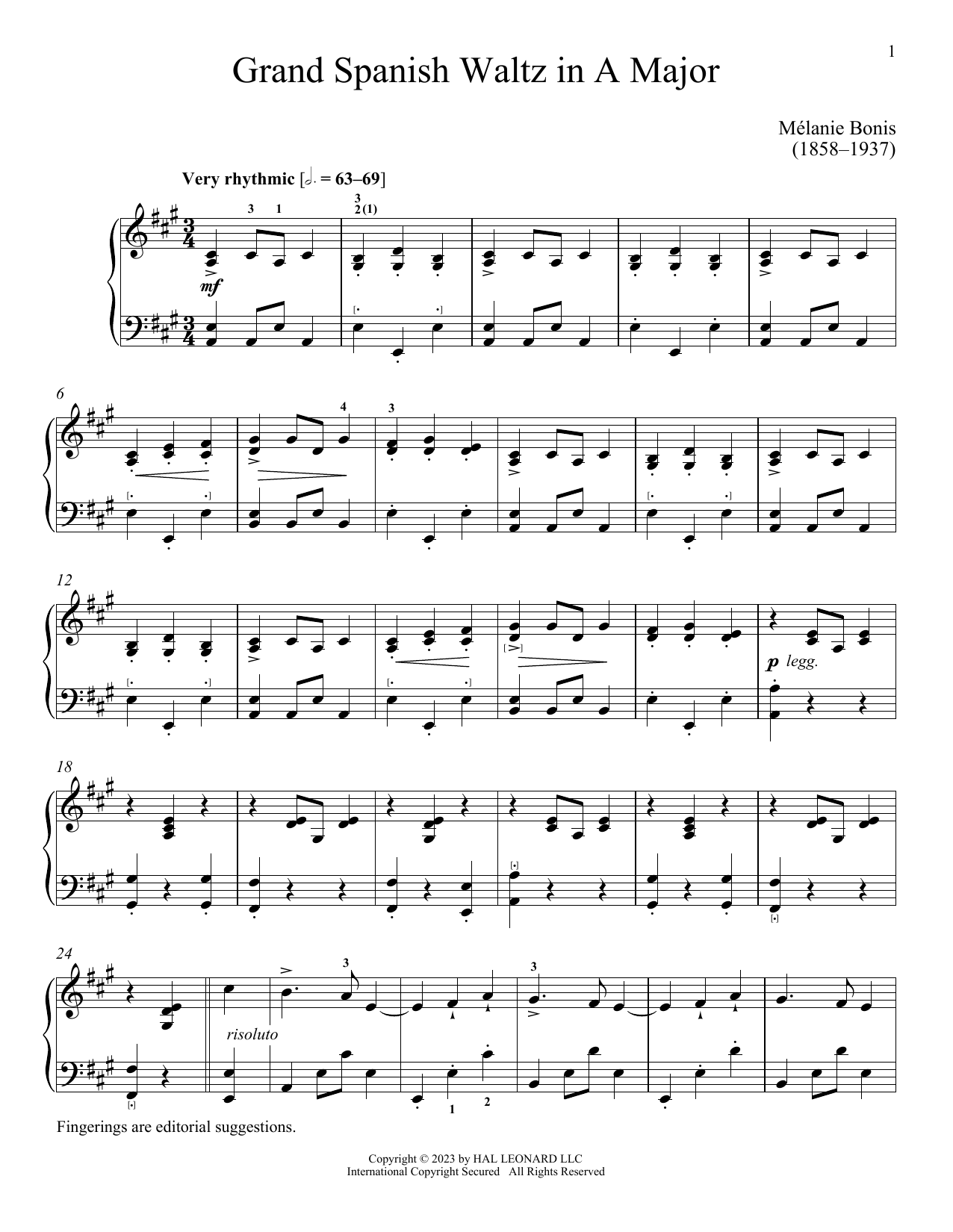 Melanis Bonis The Bohemians Sheet Music Notes & Chords for Piano Solo - Download or Print PDF