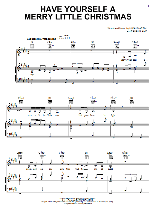 Melissa Etheridge Have Yourself A Merry Little Christmas Sheet Music Notes & Chords for Piano, Vocal & Guitar (Right-Hand Melody) - Download or Print PDF