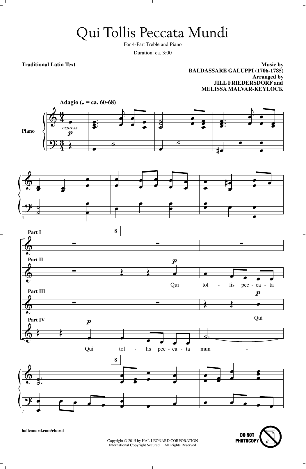 Melissa Malvar-Keylock Qui Tollis Peccata Mundi Sheet Music Notes & Chords for 4-Part - Download or Print PDF