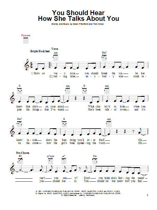Melissa Manchester You Should Hear How She Talks About You Sheet Music Notes & Chords for Ukulele - Download or Print PDF