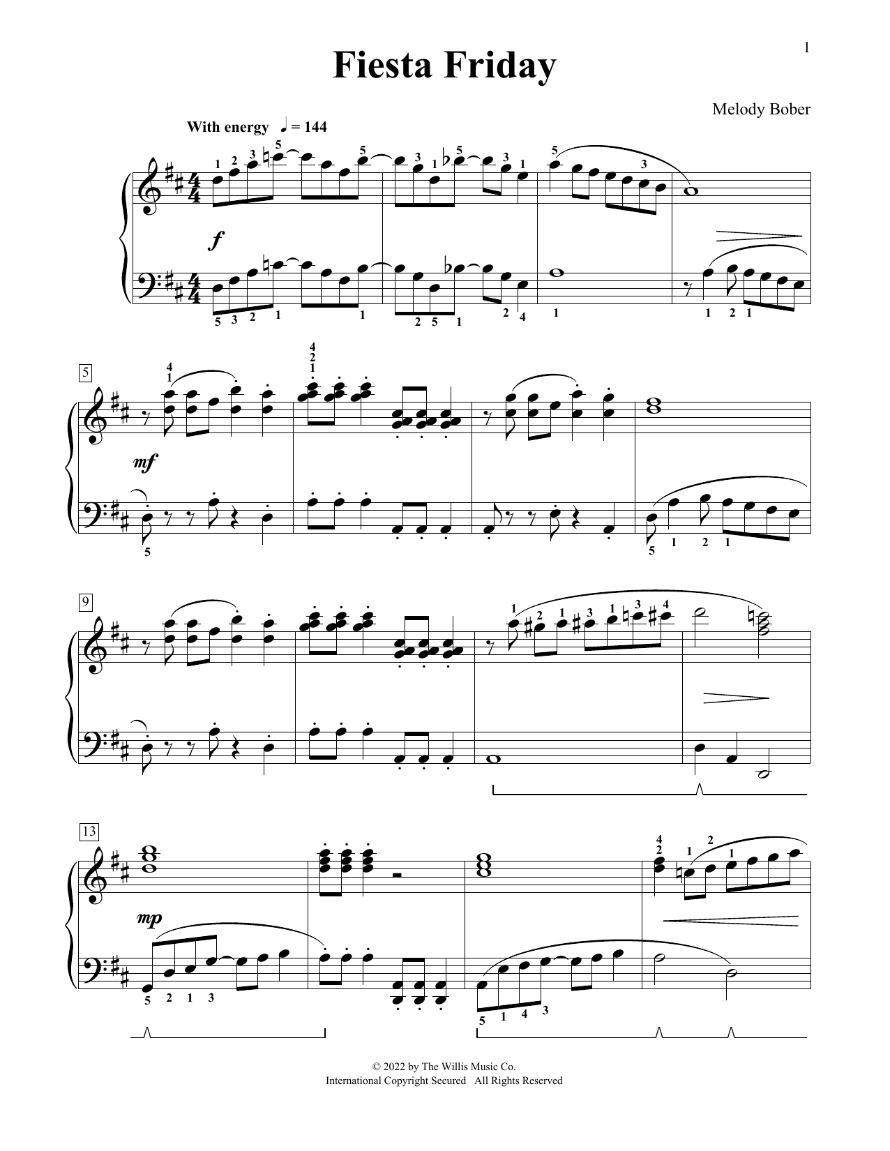 Melody Bober Fiesta Friday Sheet Music Notes & Chords for Educational Piano - Download or Print PDF