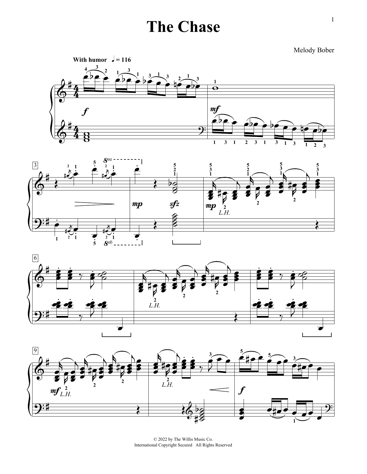 Melody Bober The Chase Sheet Music Notes & Chords for Educational Piano - Download or Print PDF