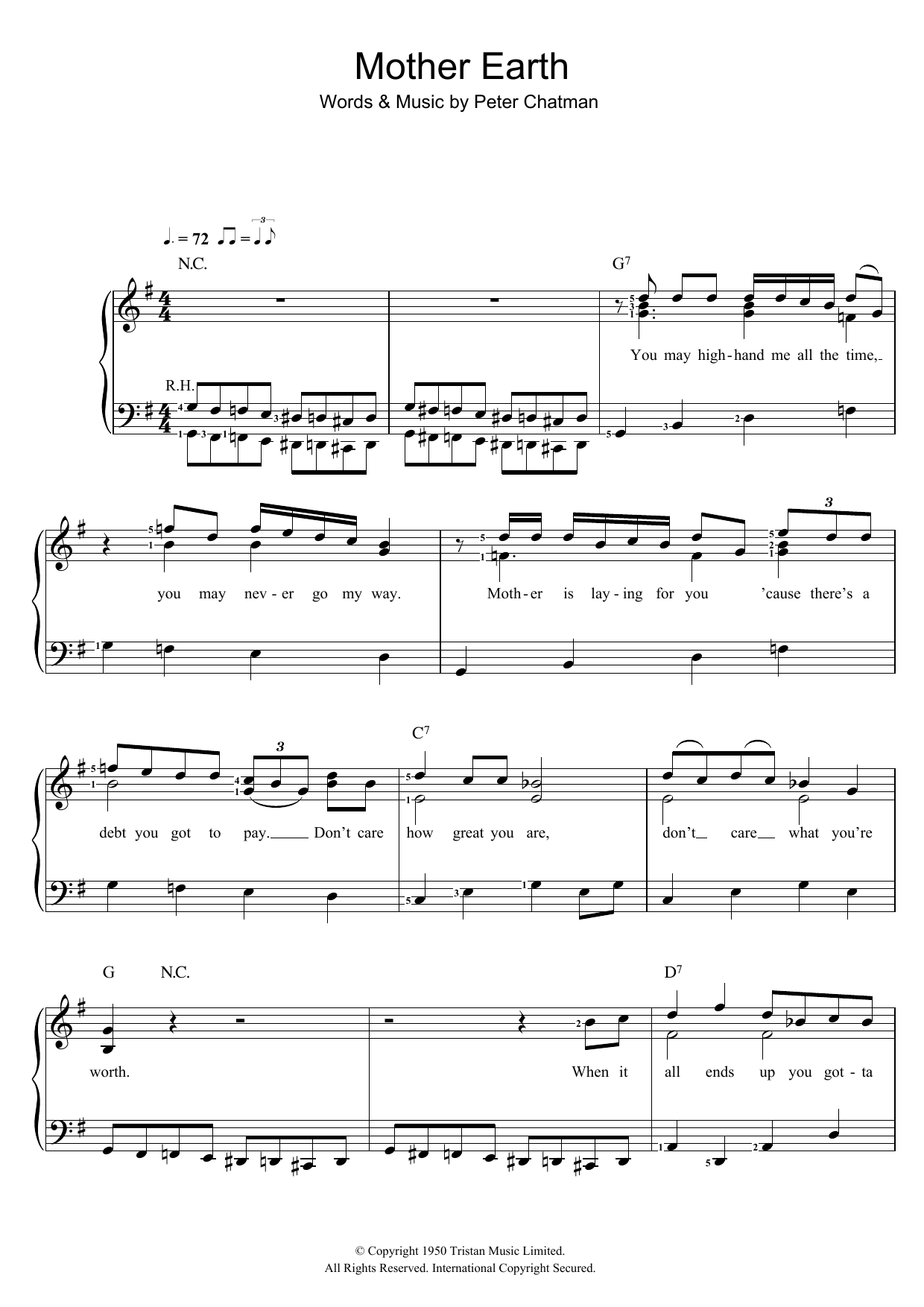 Memphis Slim Mother Earth Sheet Music Notes & Chords for Piano & Vocal - Download or Print PDF