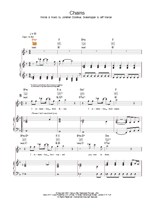Mercury Rev Chains Sheet Music Notes & Chords for Piano, Vocal & Guitar - Download or Print PDF