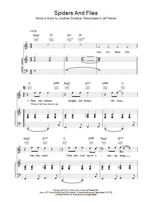Mercury Rev Spiders And Flies Sheet Music Notes & Chords for Piano, Vocal & Guitar - Download or Print PDF