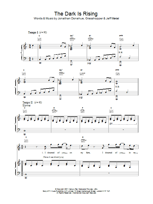 Mercury Rev The Dark Is Rising Sheet Music Notes & Chords for Piano, Vocal & Guitar - Download or Print PDF