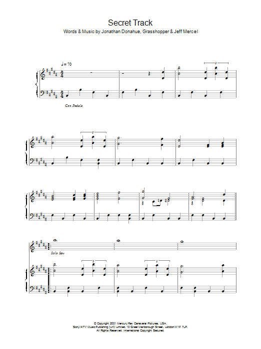 Mercury Rev The Saw Song Sheet Music Notes & Chords for Piano, Vocal & Guitar (Right-Hand Melody) - Download or Print PDF