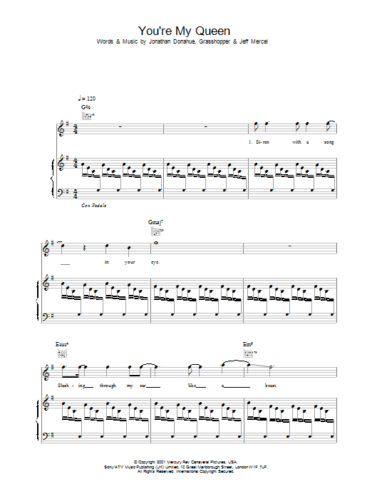 Mercury Rev You're My Queen Sheet Music Notes & Chords for Piano, Vocal & Guitar - Download or Print PDF