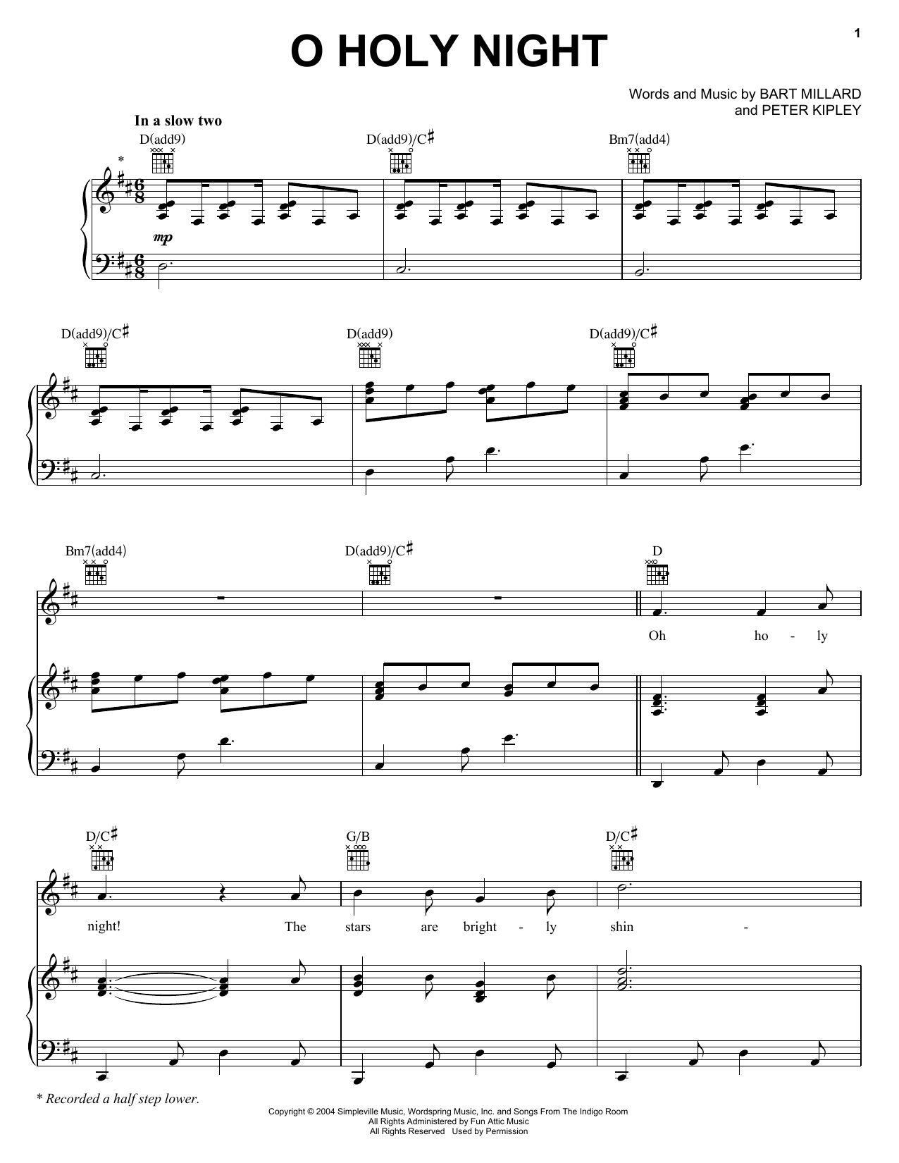 Mercy Me O Holy Night Sheet Music Notes & Chords for Piano, Vocal & Guitar (Right-Hand Melody) - Download or Print PDF