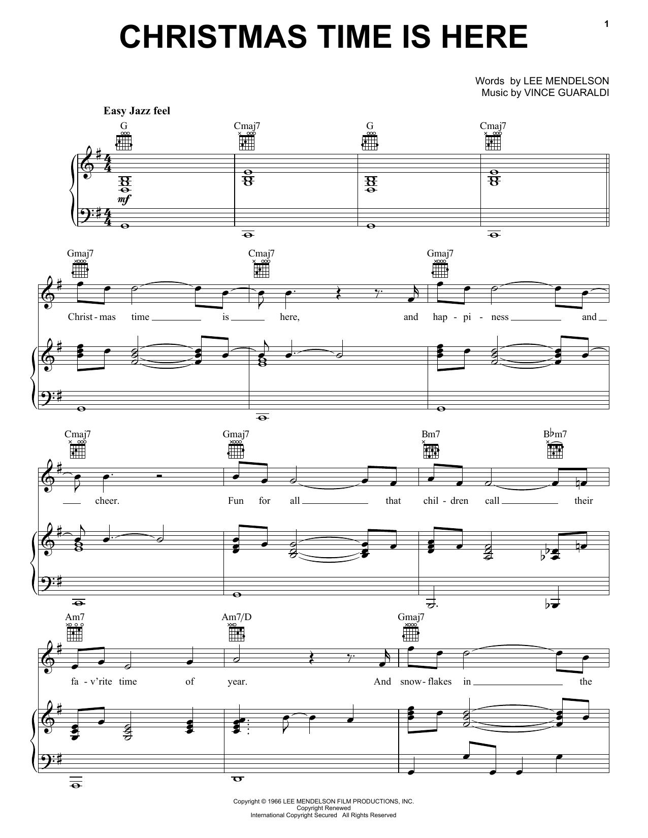 MercyMe Christmas Time Is Here Sheet Music Notes & Chords for Piano, Vocal & Guitar (Right-Hand Melody) - Download or Print PDF