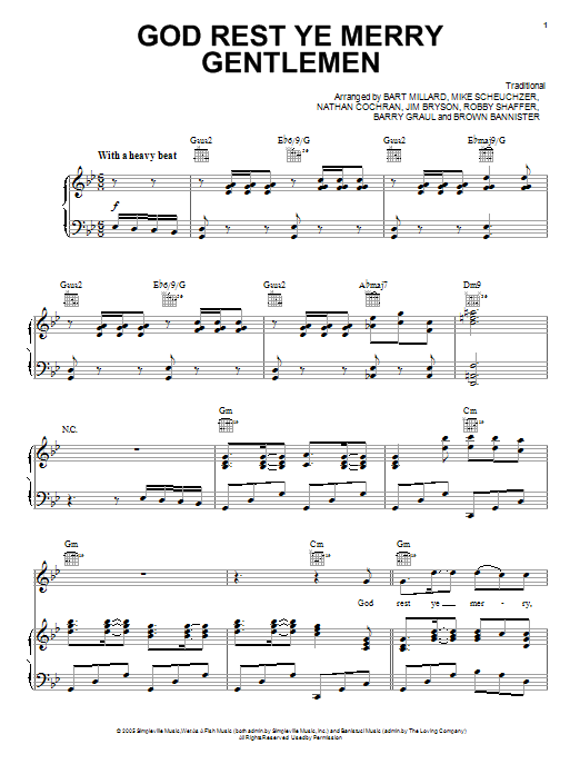 MercyMe God Rest Ye Merry Gentlemen Sheet Music Notes & Chords for Piano, Vocal & Guitar (Right-Hand Melody) - Download or Print PDF