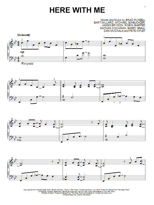 MercyMe Here With Me Sheet Music Notes & Chords for Piano - Download or Print PDF