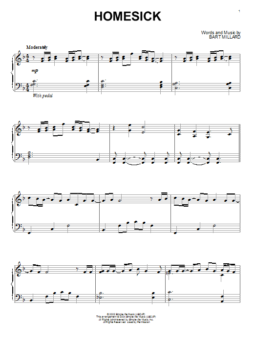 MercyMe Homesick Sheet Music Notes & Chords for Piano - Download or Print PDF