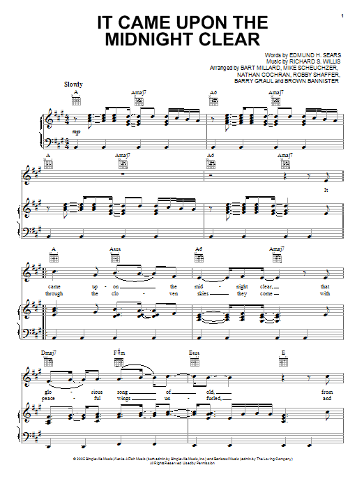 MercyMe It Came Upon A Midnight Clear Sheet Music Notes & Chords for Piano, Vocal & Guitar (Right-Hand Melody) - Download or Print PDF