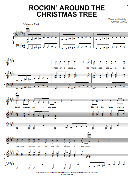 MercyMe Rockin' Around The Christmas Tree Sheet Music Notes & Chords for Piano, Vocal & Guitar (Right-Hand Melody) - Download or Print PDF