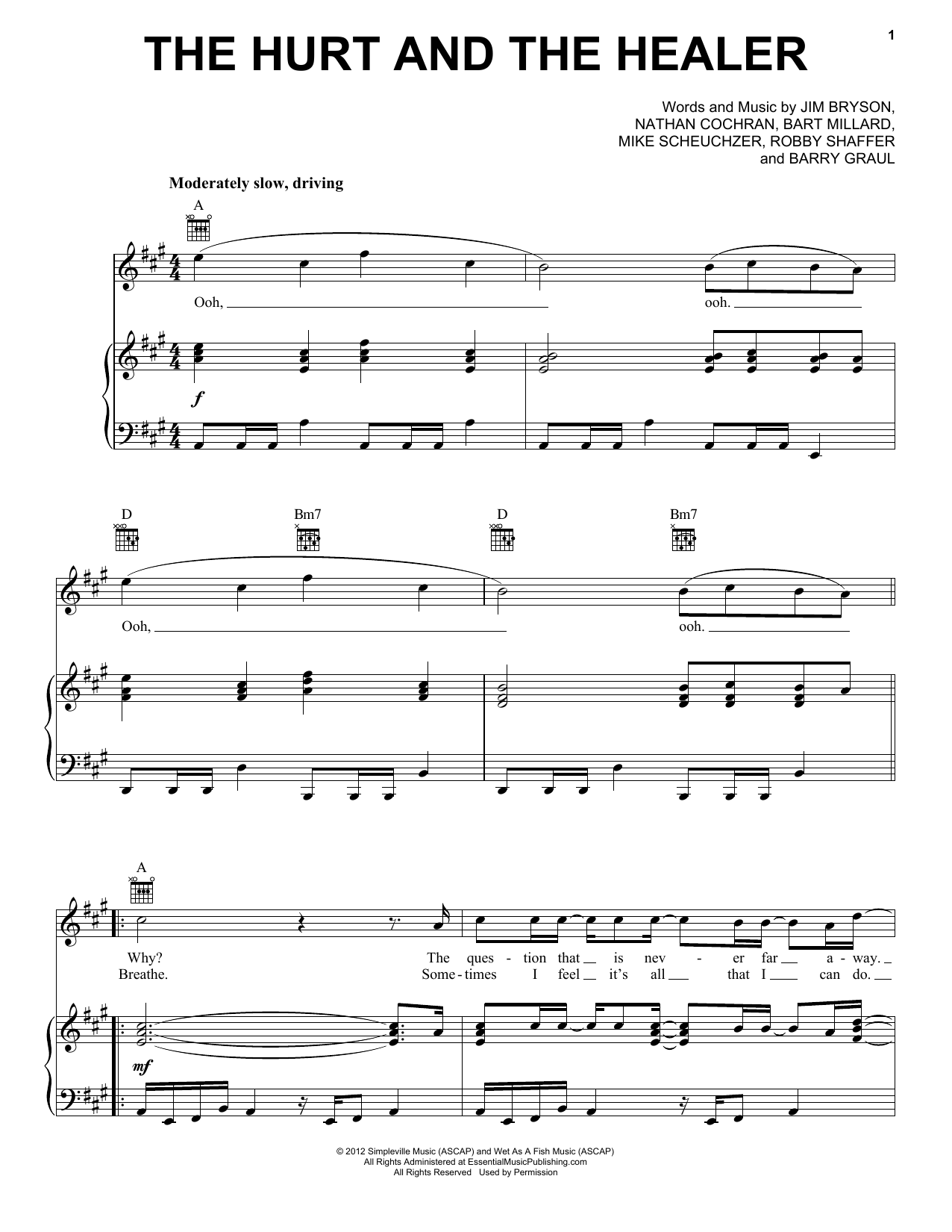 MercyMe The Hurt And The Healer Sheet Music Notes & Chords for Piano, Vocal & Guitar (Right-Hand Melody) - Download or Print PDF
