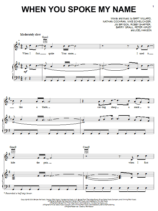 MercyMe When You Spoke My Name Sheet Music Notes & Chords for Easy Piano - Download or Print PDF MercyMe When You Spoke My Name Sheet Music Notes & Chords for Easy Piano - Download or Print PDF