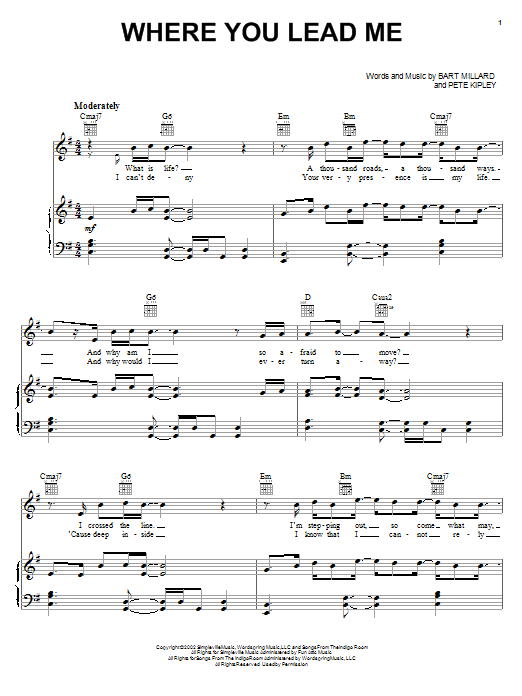 MercyMe Where You Lead Me Sheet Music Notes & Chords for Piano - Download or Print PDF
