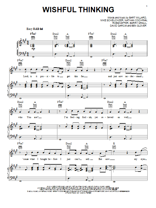 MercyMe Wishful Thinking Sheet Music Notes & Chords for Piano, Vocal & Guitar (Right-Hand Melody) - Download or Print PDF
