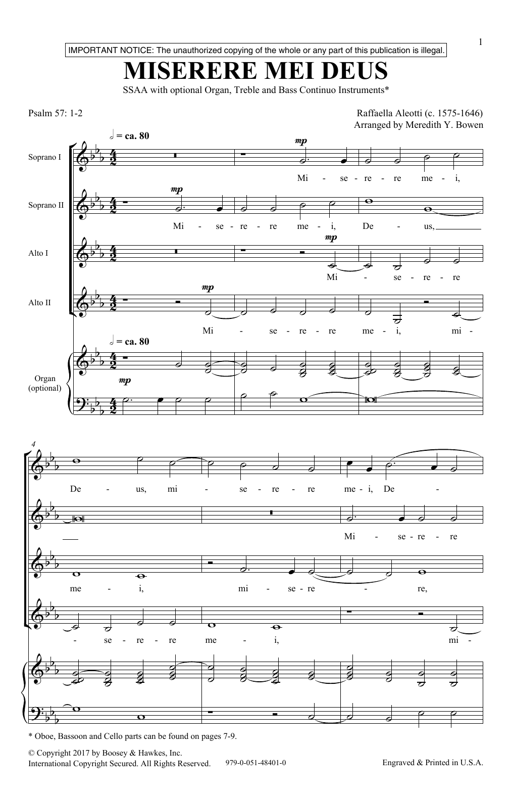 Meredith Bowen Miserere Mei Deus Sheet Music Notes & Chords for 2-Part Choir - Download or Print PDF
