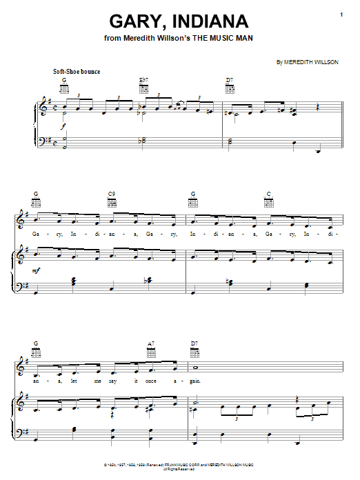 Meredith Willson Gary, Indiana Sheet Music Notes & Chords for Easy Piano - Download or Print PDF