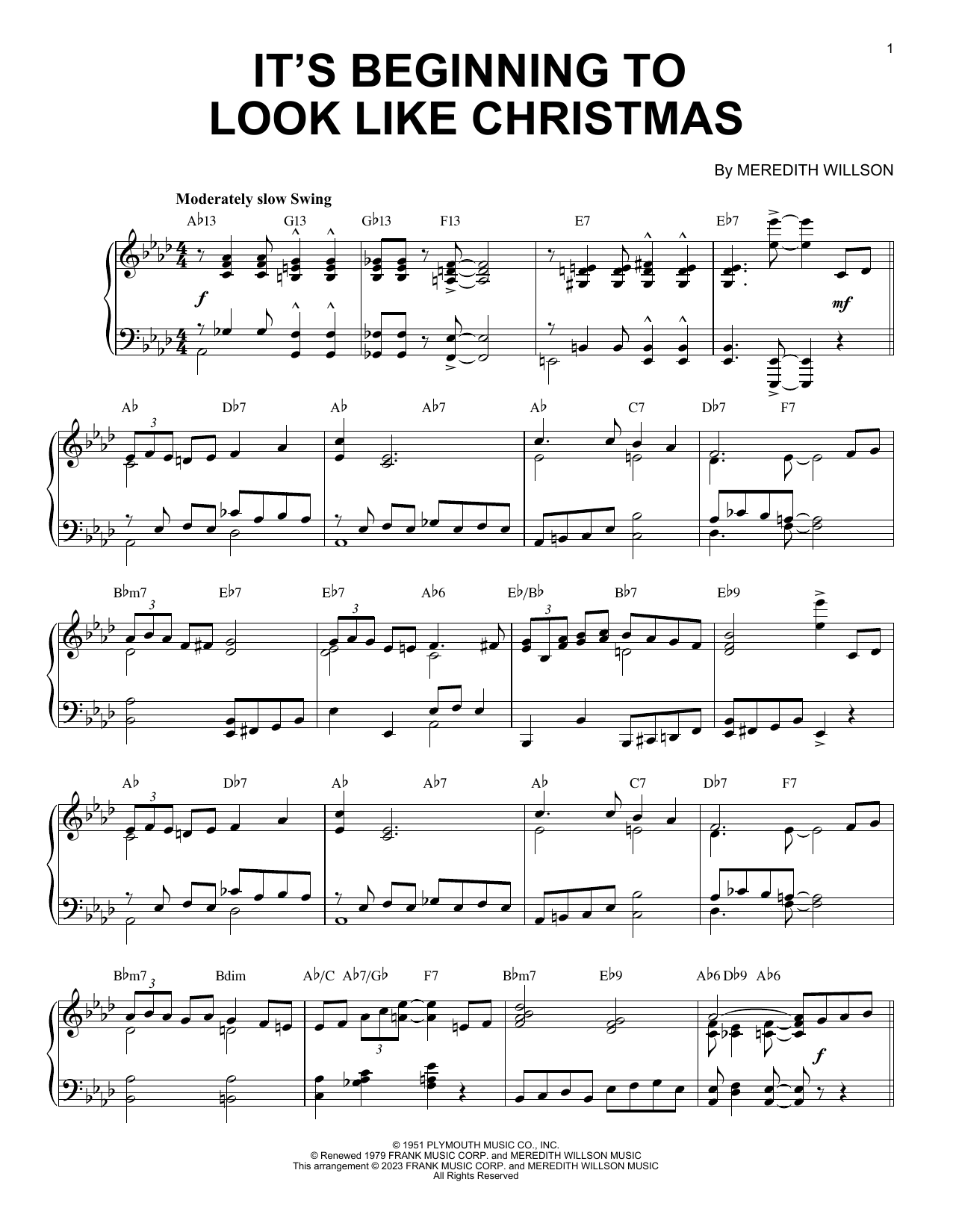 Meredith Willson It's Beginning To Look Like Christmas [Boogie Woogie version] (arr. Brent Edstrom) Sheet Music Notes & Chords for Piano Solo - Download or Print PDF