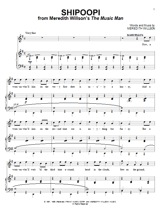 Meredith Willson Shipoopi Sheet Music Notes & Chords for Piano, Vocal & Guitar (Right-Hand Melody) - Download or Print PDF